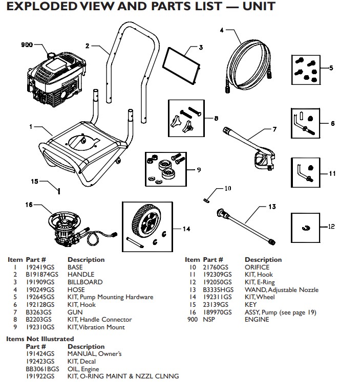 NEED HELP? 1-888-279-9274 Troy bilt power washer model 1902 replacement parts & pump repair kits for 1902 Troy bilt